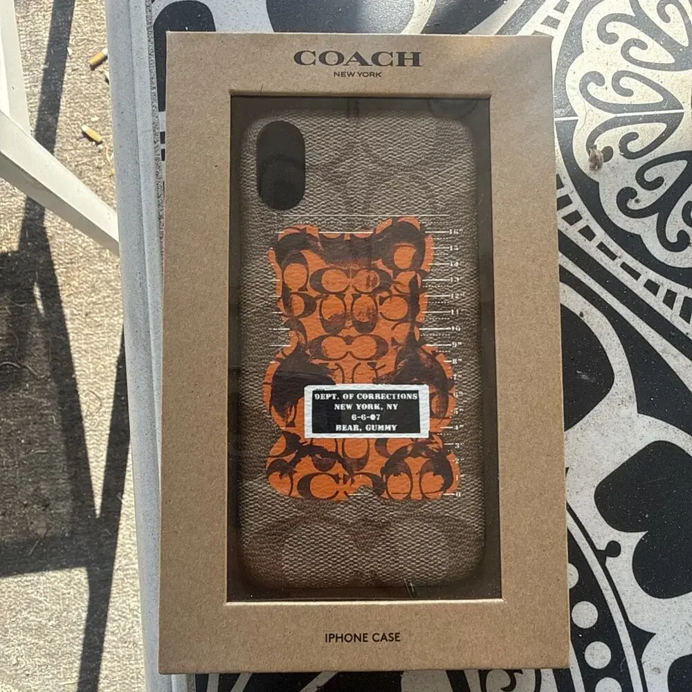 COACH Phone Case Brown Monogram with Logo New, Open Box For XS/S iPhones